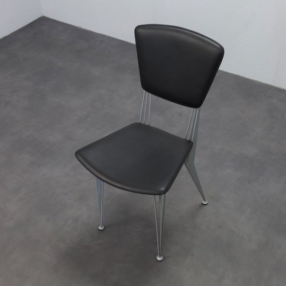 Set of 4 T38 Dining Chairs by Studio Archirivolto for Fasem, Italy, 1980s – Leather (photo 7 of 9)