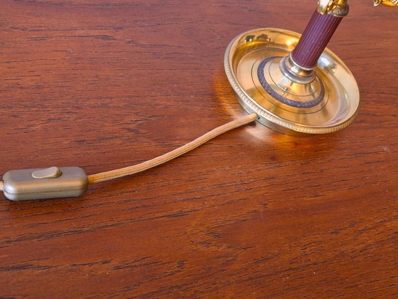 Image 1 of Lampe de table en laiton Maison Lucien Gau, style français milieu du siècle