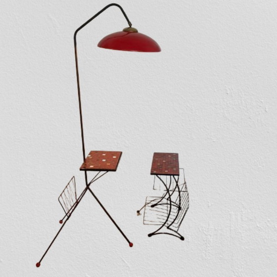 Image 1 of Beistelltisch mit Leselampe und passendem Zeitungstisch