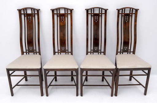 Vier Giorgetti Italienische Esszimmer-Sessel "Gallery", 1980er Jahre