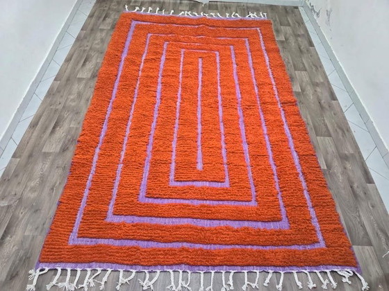 Image 1 of Alfombra marroquí de lana hecha a mano para salón, 150/250 cm.
