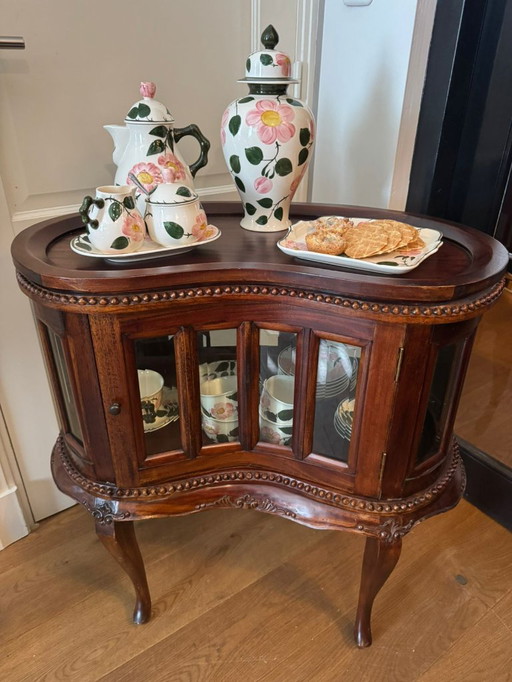 Mahogany Tea Cabinet Display Cabinet Faceted - Flamant