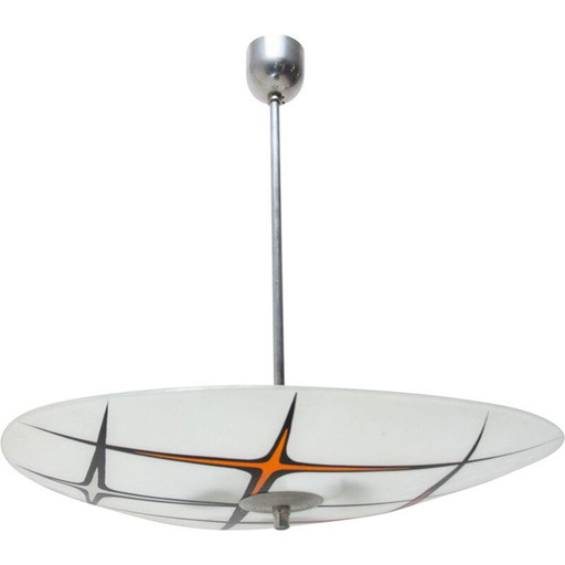 Vintage glazen hanglamp, Tsjecho-Slowakije 1960
