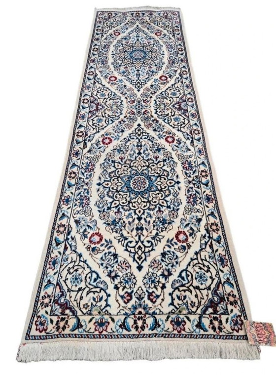 Image 1 of Hand-knotted Persian wool Nain rug runner Fine 60x193cm