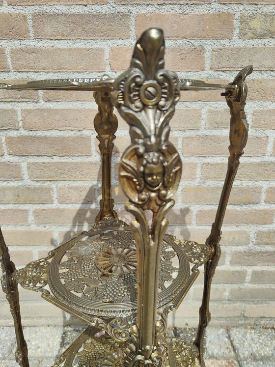 Image 1 of Vintage Hollywood Regency Stijl Messing Tafel