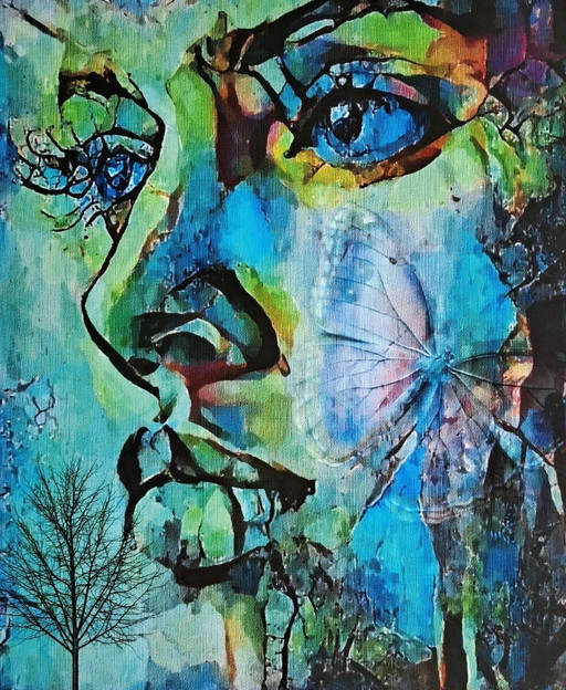 Léa ROCHE - Back to the Roots - Digital painting under frame