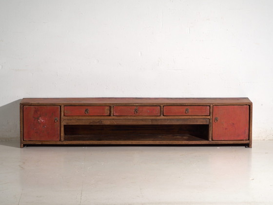 Antiker rot lackierter Unterschrank aus Ulmenholz – China, circa 1900 – Sideboard, Iron (photo 38 of 40)