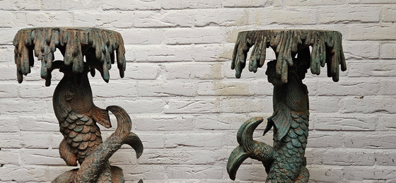 Image 1 of Monumental Rococo-style Bronze Pedestals