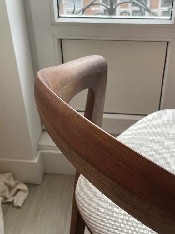 Image 1 of x6 Sedia Artisan Addo - Sedili in tessuto color noce scuro e grigio