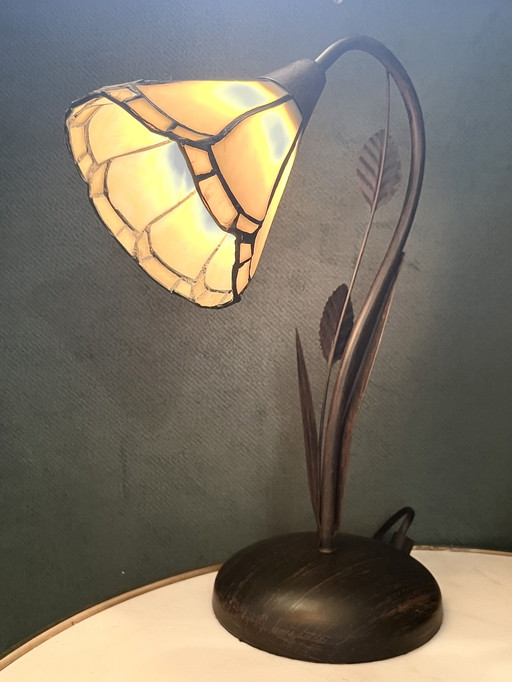 Ensemble de lampes de table en verre teinté style Tiffany Lampes vintage