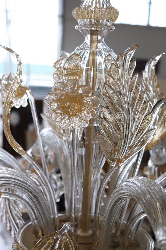 Image 1 of Transparenter Kronleuchter aus Muranoglas von La Murrina, Italien, Ende des 20.