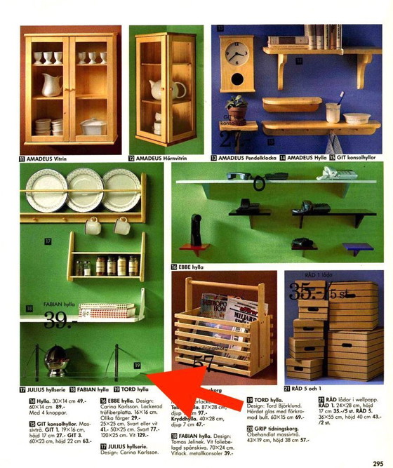 Image 1 of Scaffale a muro "TORD" di Tord Björklund - Design scandinavo vintage 1991 di IKEA