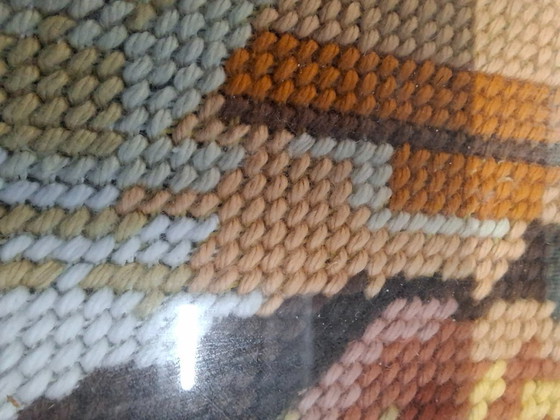 Image 1 of Paire de tableaux vintage des années 1980 – Broderie artisanale en laine
