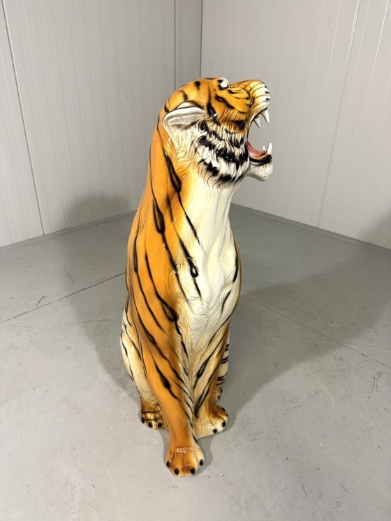 Image 1 of Grande tigre in ceramica, Italia, anni '70
