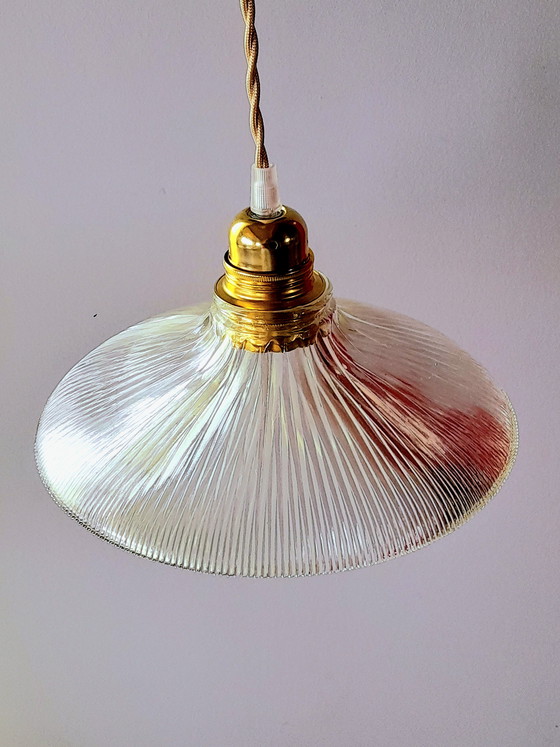 Image 1 of Holophane glazen hanglamp