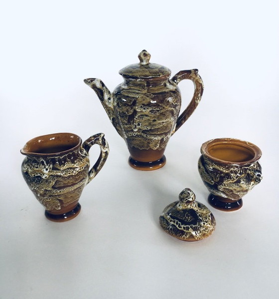 Image 1 of Midcentury Art Studio Pottery Tea & Coffee Service set, Vallauris France 1960's