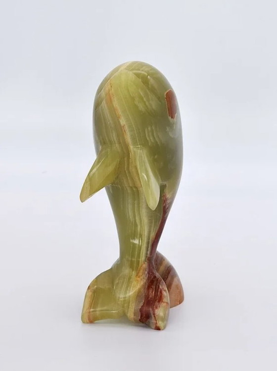 Image 1 of Statuetta vintage in marmo onice raffigurante un delfino, anni '70