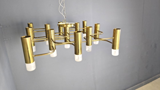 Image 1 of Lustre Sciolari du milieu du siècle avec 13 points lumineux