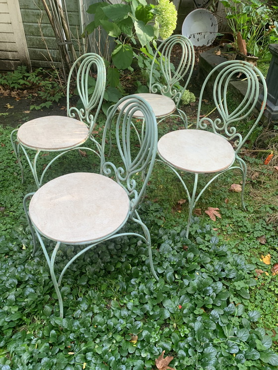 Image 1 of Antike italienische Garten-/Tischstühle aus Schmiedeeisen