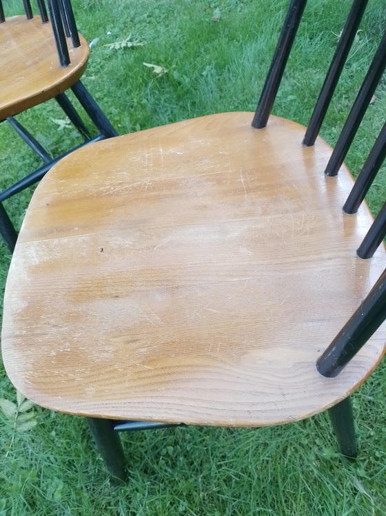 2 x Vintage Spindle Dining Chairs Ilmari Tapiovaara – Wood (photo 4 of 7)