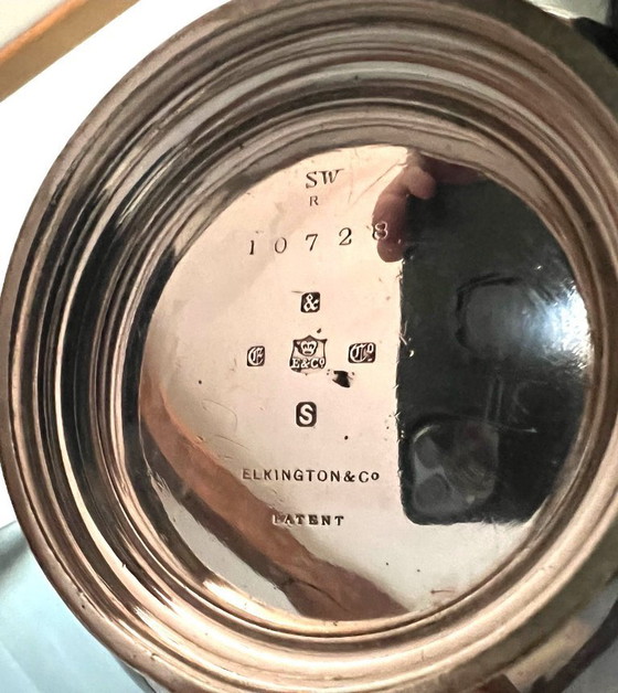 Image 1 of Elkington & Co Birmingham 20e-eeuwse verzilverde koffie-/theepot, voorzien van keurmerk.