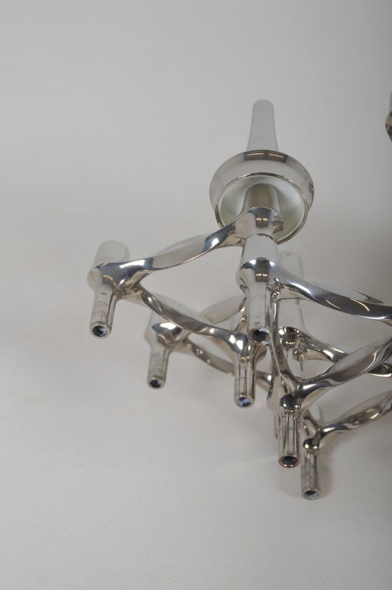 Image 1 of Set di candelabri con piedistallo disegnati da Hans Nagel per BMF, 1974