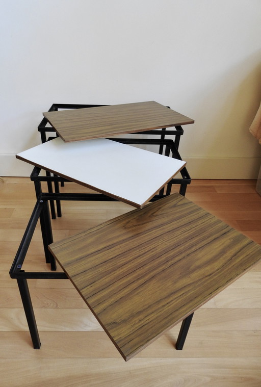 Set Side Tables 1960s Design - Double Sided Leaf