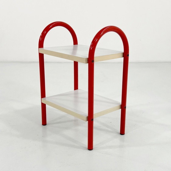 Image 1 of Tavolino tubolare color corallo, anni '70