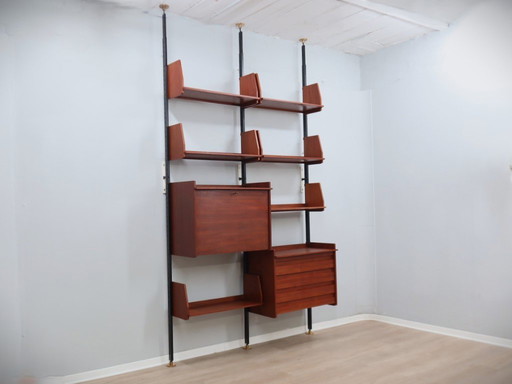 Mid-Century Italian modular wall unit with folding desk 1950s