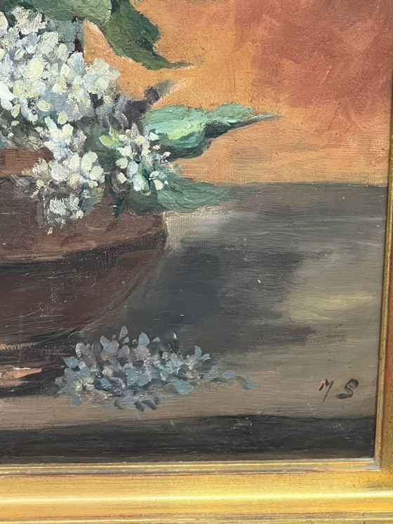 Painting signed "Bouquet of Lilacs". – Paintings & Drawings, Canvas (photo 4 of 6)