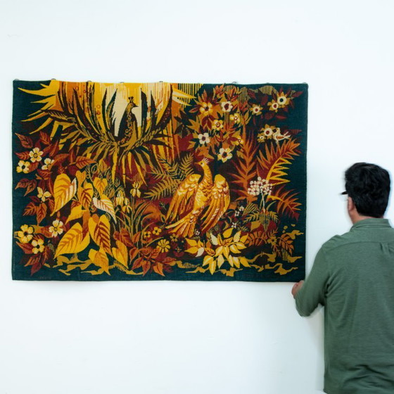 Image 1 of Arazzo in lana di Hervé Lelong "Happy Island", per Jean LAURENT ad Aubusson