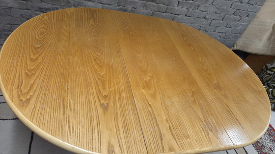 Image 1 of Mesa de comedor de madera y ratán, 1970
