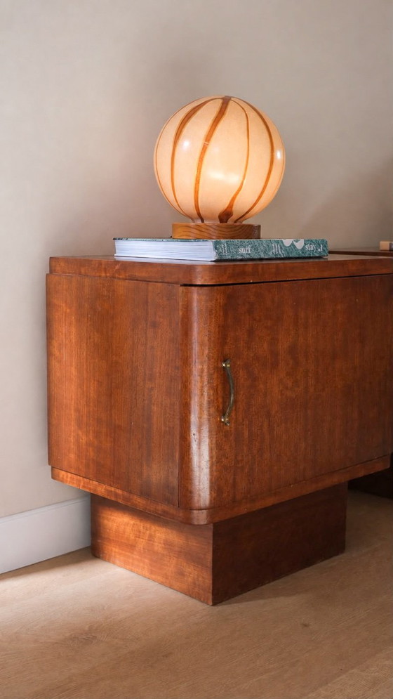 Pair of Art Deco Nightstands ‘Emma’ – Mahogany – Ca. 1935–1940 – Wood (photo 2 of 7)