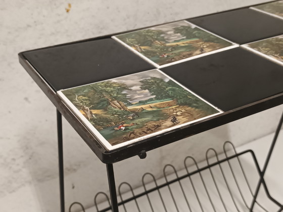 Side Table With Ceramic Tiles – Plant table, Metal (photo 7 of 7)