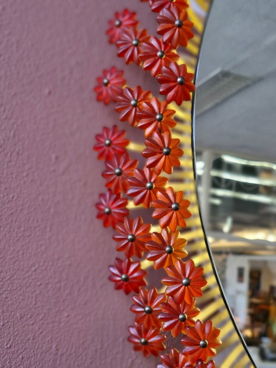 Image 1 of Miroir fleuri au design vintage Emil Stejnar années 60