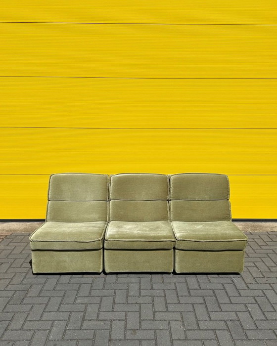 Vintage green Modular sofas – 70s German velour – Velvet (photo 15 of 15)