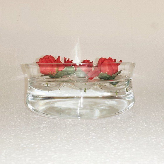 Image 1 of Centro de mesa de Murano de Barbini con soportes internos para rosas flotantes.
