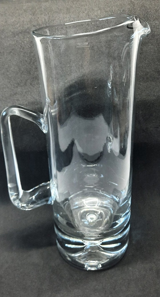 Image 1 of (023) Carafe à jus/à eau vintage en cristal soufflé à la main de Krosno, Pologne (Série Bonny)