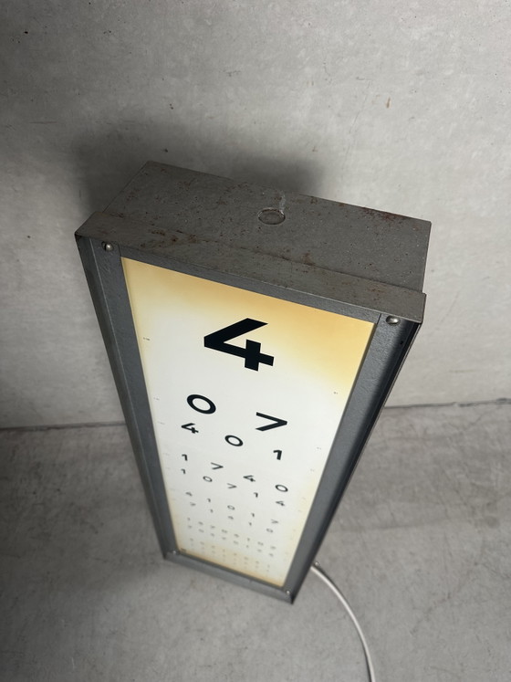 Image 1 of Vintage reading test - ophthalmologist's practice (wall lamp)
