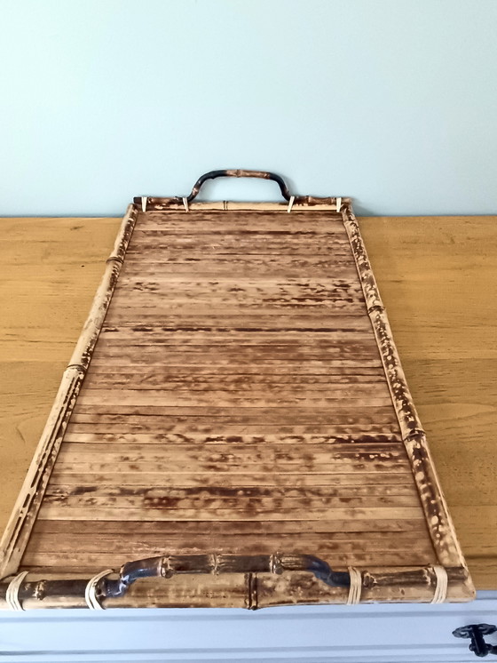 Image 1 of Bamboo and Rattan Service Tray