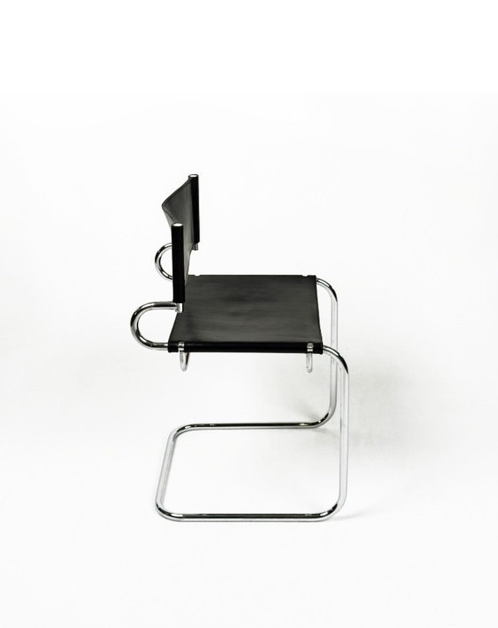 Image 1 of vintage “Terrj” stoel van chroom en leer van Luigi Saccardo voor Arrmet – Italië, jaren 70