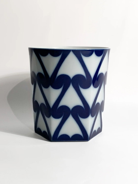 Rosenthal Studio Linie White and Blue Porcelain Vase, 1980s (photo 2 of 8)
