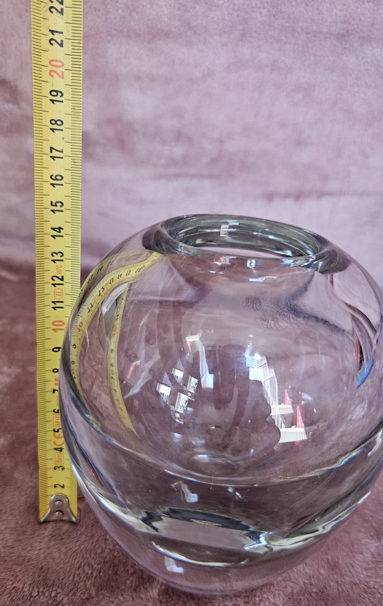 Image 1 of Leerdam Design Vase 1930s Signed Monogram Solid Glass