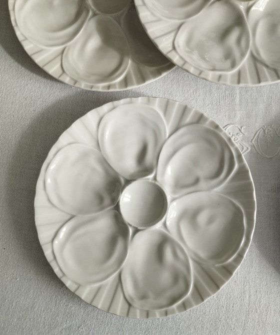 Image 1 of Lot de 6 assiettes à huitres en porcelaine de Pillivuyt