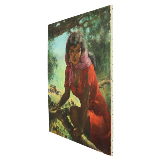 Image 1 of Grand tableau Jeune femme gitane 1964