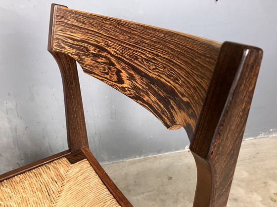 Image 1 of 6 Stühle Binsen Wenge Brutalist Mid Century
