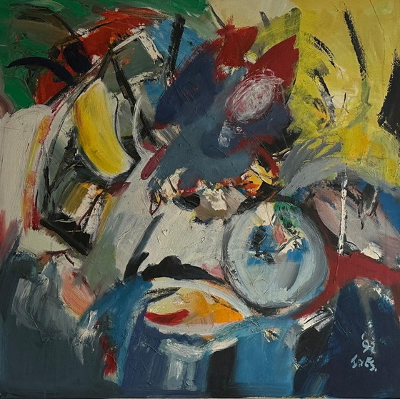 Image 1 of Abstract painting by Iet van Es – 100 x 100 cm – from 1992