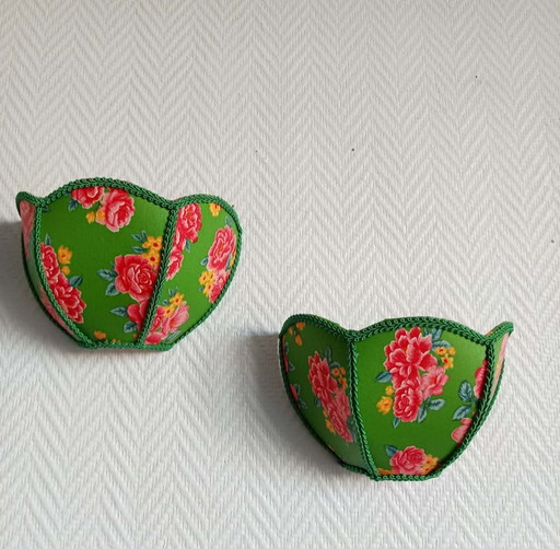 2x Vintage Flower Wall Sconces – wandlampen, Textile
