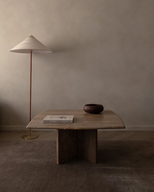 Vintage travertine coffee table · Italian style, 1970s