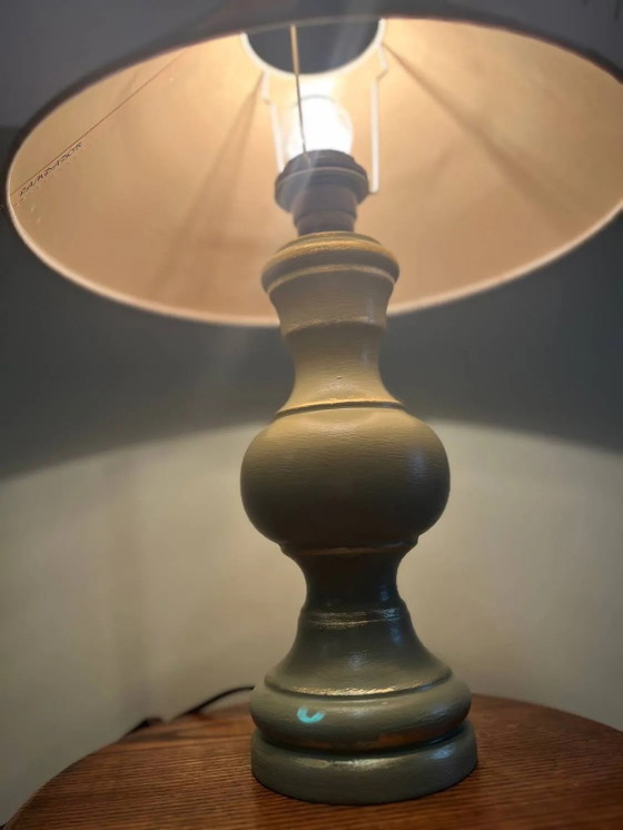 Celadongrüne Lampe – Tischlampen, Wood (photo 10 of 13)